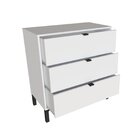 Cômoda Falkk Queens Alta 3 Gavetas Branco