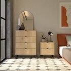 Cômoda Falkk Queens Alta 4 Gavetas Amadeirado