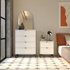 Cômoda Falkk Queens Alta 4 Gavetas Branco