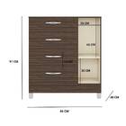 Cômoda Fátima 4 Gavetas 1 Porta Chocolate Tana Decor