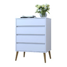 Cômoda Fiori Branco Madeirado 4 Gavetas Com Pés Palitos Em Ma