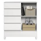 Cômoda Fit 1 Porta 4 Gavetas Branco - Santos Andirá