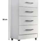 Cômoda Flavia 4 Gavetas Pequena Quarta Divisão Branco