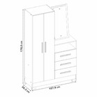 Cômoda Flex 3 Gavetas 2 Portas com Pés e Espelho NT5165 Notáv