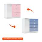 Cômoda Flex Color Inocência 4 Gv 1 Pt Azul E Rosa