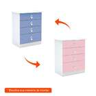 Cômoda Flex Color Inocência I 4 Gv Azul E Rosa