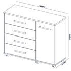 Cômoda Flora 4 Gavetas Ébano Touch Demóbile