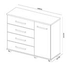 Cômoda Flora 4 Gavetas Imbuia Touch Demóbile