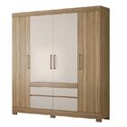 Cômoda Flora E Guarda Roupa Casal Bilbao Amêndola Off White -