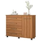 Cômoda Flora E Guarda Roupa Casal Bilbao Amêndola Off White -