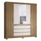 Cômoda Flora E Guarda Roupa Casal Cádis Amêndola Off White -