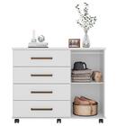 Cômoda Flora E Guarda Roupa Casal Lord Branco Flex - Demóbile