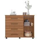 Cômoda Flora E Guarda Roupa Casal Prático Amêndola Touch Com