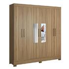 Cômoda Flora E Guarda Roupa Casal Prático Amêndola Touch Com