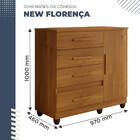 Cômoda Florença 1 Porta 4 Gavetas Benetil Cinamomo