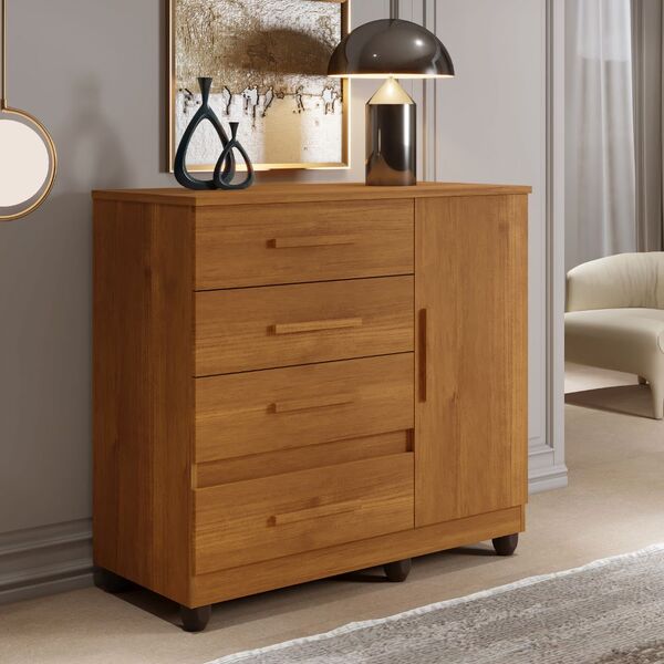 Cômoda Florença 1 Porta 4 Gavetas Benetil Cinamomo