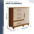 Cômoda Florença 1 Porta 4 Gavetas Benetil Cinamomo/off
