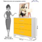 Cômoda Florença – Albatroz - Branco Textura / Amarelo