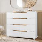 Cômoda Flórida Branco Nature 8 Gavetas Cava