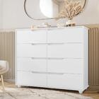 Cômoda Flórida Branco Nature 8 Gavetas Cava