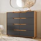 Cômoda Flórida Nature Titanium 8 Gavetas Cava