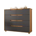 Cômoda Flórida Nature Titanium 8 Gavetas Cava