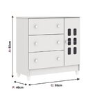 Cômoda Fraldário 3 Gavetas 1 Porta Maria Branco
