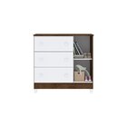 Cômoda Fraldário 3 Gavetas 1 Porta Maria Branco/bétula