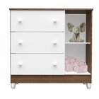 Cômoda Fraldário 3 Gavetas 1 Porta Maria Branco/bétula