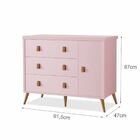 Cômoda Fraldário  Quarto Bebê Taty Rosa C/ Sapateira Mdf