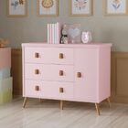 Cômoda Fraldário  Quarto Bebê Taty Rosa C/ Sapateira Mdf