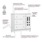 Cômoda Fraldário Eloá 1 Pt 3 Gv Branca