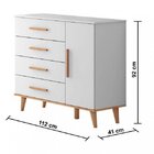 Cômoda Fraldário Ludmila  Branco/bétula