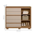 Cômoda Frisada Com 5 Gavetas Cuba Jatoba Fendi Metallic