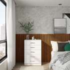 Cômoda Gaia 5 Gavetas Evidência Branco