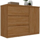 Cômoda Gales 1 Porta 3 Gavetas 100% Mdf Nogueira - Mambel