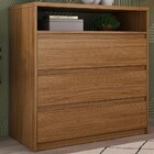 Cômoda Gales 3 Gavetas 100% Mdf Nogueira - Mambel
