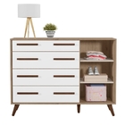 Cômoda Gambia Carvalho Rústico Branco