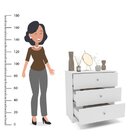 Cômoda Gandu 3 Gavetas Benfácil Branco