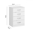 Cômoda Gaveteiro 4 Gavetas Branco