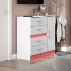 Cômoda Gaveteiro 4 Gavetas Com Porta E Prateleira Branca