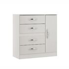 Cômoda Gaveteiro 4 Gavetas Com Porta E Prateleira Branca