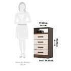 Cômoda Gaveteiro 4 Gavetas Flex Color 100% Mdf Jéssica Café/o