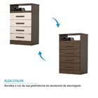 Cômoda Gaveteiro 4 Gavetas Flex Color 100% Mdf Jéssica Café/o