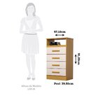 Cômoda Gaveteiro 4 Gavetas Flex Color 100% Mdf Jéssica Nature