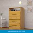 Cômoda Gaveteiro 4 Gavetas Flex Color 100% Mdf Jéssica Nature