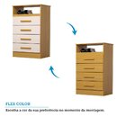 Cômoda Gaveteiro 4 Gavetas Flex Color 100% Mdf Jéssica Nature