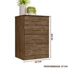 Cômoda Gaveteiro Castanho Wood Ruy Shop Jm