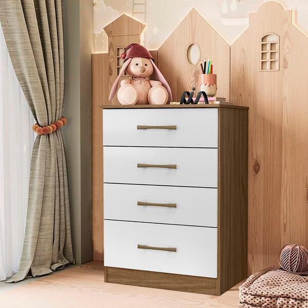 Cômoda Gaveteiro Naturale Branco Ruy Shop Jm