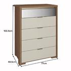 Cômoda Gaveteiro Rimo Regência 5 Gavetas